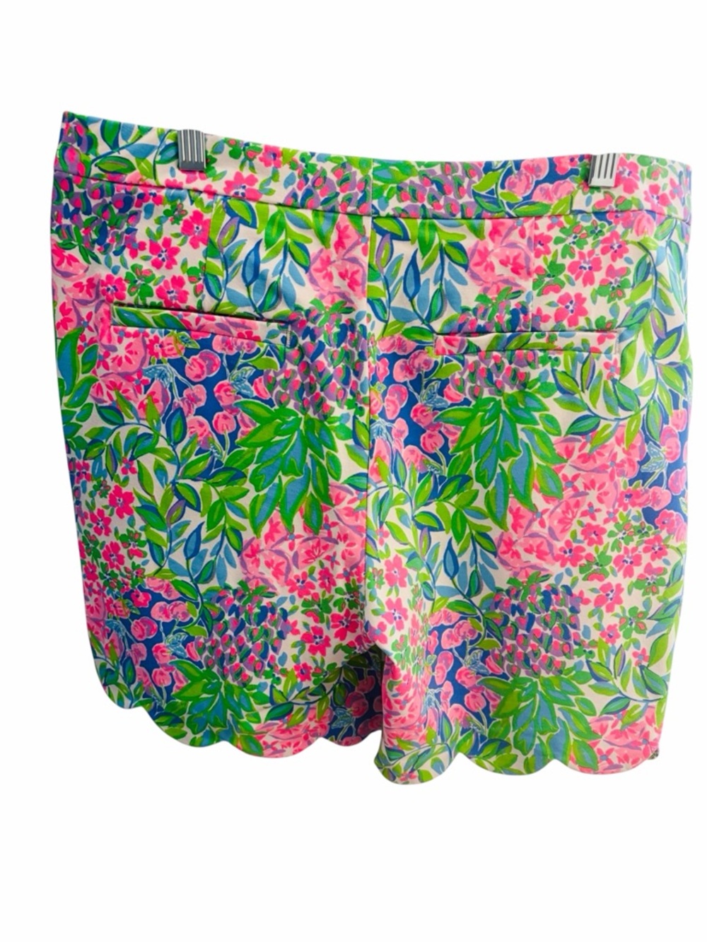 Lilly Pulitzer Pink, Green & Blue Floral Scalloped Shorts Size 10 - Picture 2 of 7